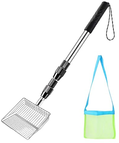 Générique Tamis à Sable pour Plage - Réglable Léger Acier Inoxydable,Outils de Chasse sur la Plage et Ramasse-Coquilles | pour Tamiser Chercher Collecter sur Littoral Côte Île Vacances Voyage