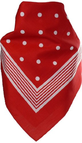 Harrys-Collection Damen Herren Großes Bandana mit Punkten in Baumwolle! 64x64 cm