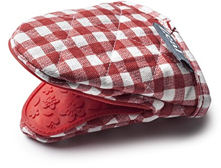 Zeal V124R Gingham Mini Mitt Pot Holder, Cotton, Red, 17.5 x 13.5 x 2.5 cm