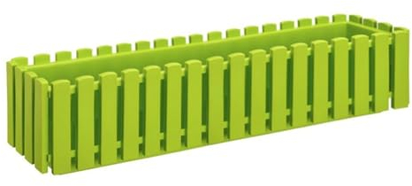 BURI Blumenkasten gelbgrün 75x18cm Pflanzkasten Balkonkasten Blumentopf Blumenkübel Outdoor Balkon Deko Terrasse Garten Gartendeko für draußen wetterfest UV-beständig grün eckig Pflanzgefäß Zaunoptik