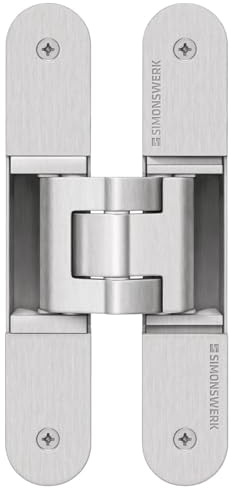 Objekt-Türband verdeckt für Zimmertüren Türscharnier Simonswerk Tectus TE 340 silber eloxiert | Tragkraft bis 80 kg | Band 3D-verstellbar | MADE IN GERMANY | 1 Stück - unsichtbar liegendes Türband