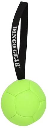 Dingo Gear Ball mit Schlaufe gefüllt vollball aus Eco Leder Durchmesser von 13 cm Hundespielzeug Trainings Ball Hundetraining Spaß für Hund Grün Neon S02697