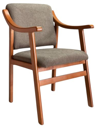 Sueña y Descansa Sillón de Madera Reforzado en Color Cerezo con Varios Tapizados (Cerezo Marron)
