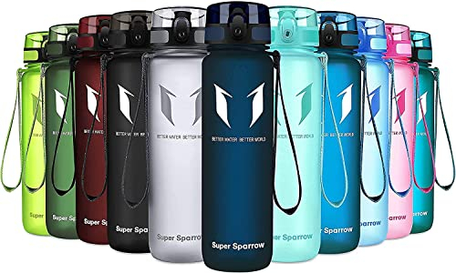 Super Sparrow Borraccia Sportiva & Bottiglia Bambini Senza Perdite - 750ml Bottiglia Acqua Plastica Riutilizzabile - Senza BPA