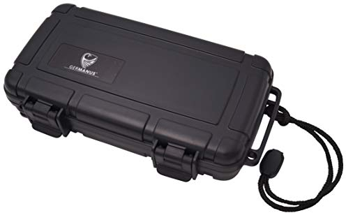GERMANUS Zigarren Humidor Reise Travel Case für bis zu 5 Zigarren, Shockproof