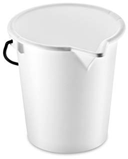 thermohauser Messeimer (Kunststoff LDPE), Skala und Ausguss, Durchm. 28 cm, 10 L, Weiß