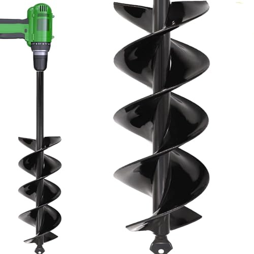 TCBWFY Garden Auger Drill Bit for Planting 3x16.5inch,Total Solid Barrel Extensive Blades,for Planting Flowers Bulbs,Rapid Planter Earth Post Umbrella Hole Digger for 3/8 Hex Drive Drill