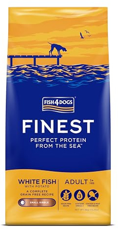 Fish4Dogs Finest White Fish and Potato Dog Food | Natural, Hypoallergenic Dog Food | Great for Dogs With Allergies | Rich in Omega 3, 6 and 9 (Small Kibble - 6kg)