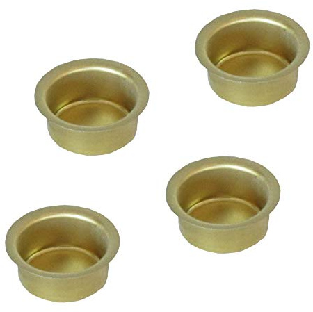 Auswahl Größe - Kerzentülle Kerzeneinsatz Kerzenhalter aus Metall, für Baumkerzen, Puppenkerzen, Pyramidenkerzen Tafelkerzen und Teelichter - Hier: 4 Stück Tülle 17 mm