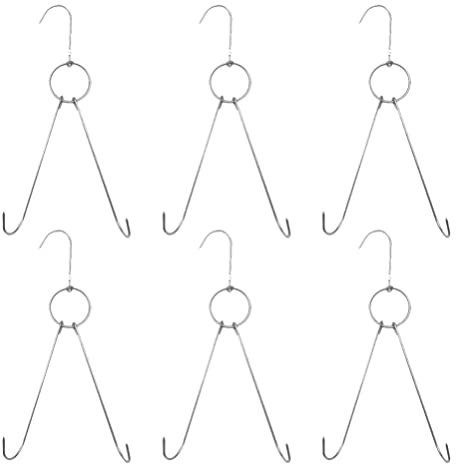 Cabilock Double Meat Hooks Drying Roast Hooks Stainless Steel BBQ Hanging Rack Essential for Butchers Meat Smoking and Drying