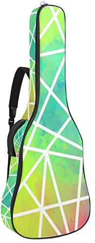 Gitarrentasche mit Reißverschluss, wasserdicht, weich, für Bassgitarre, Akustik- und klassische Folk-Gitarre, bunt, geometrisch