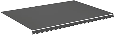 vidaXL Markisenbespannung Wasserabweisend Markisestoff Markisentuch Ersatzstoff mit Volant Markisevolant für Markise Anthrazit 5x3,5m