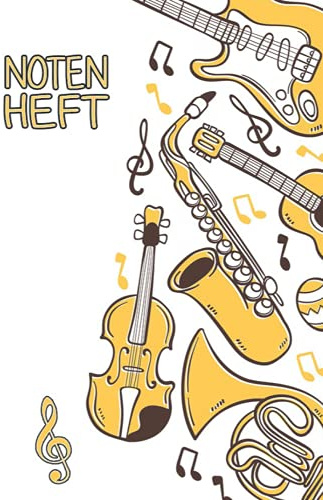 Notenheft: Notenlinienheft A4 Blanko 80 Seiten | Musikheft mit Notenlinien | Notenzeilen mit 9 Systemen ohne Hilfslinien | Große Lineatur - Musik Schreibheft - Leere Notensysteme