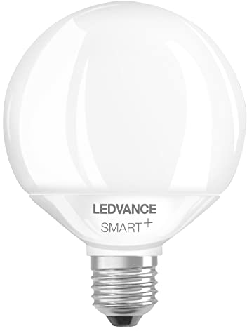 LEDVANCE Smarte LED-Lampe mit Wifi Technologie, Sockel E27, Dimmbar, Lichtfarbe änderbar (2700-6500K), Globeform, Matt, Ersatz für herkömmliche 100W-Glühbirnen, steuerbar mit Alexa, Google & App
