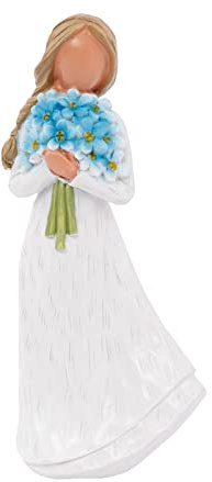 Engel Figur - Blumenstrauß, Schutzengel Figur-Vergissmeinnicht, Heimdekoration Geschenk zum Zeigen von Liebe, Schönen Skulpturen Wird verwendet, um Liebe, Hoffen, Segen auszudrücken