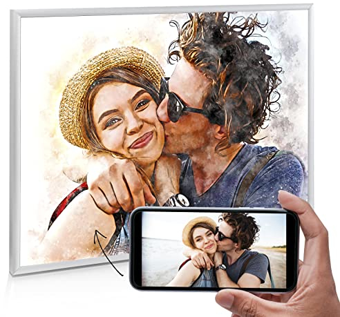 codiarts. Dein Foto im Stil Einer Farbmalerei - digitales Artwork als Datei, Poster oder Poster im Aluminiumrahmen - personalisiertes Fotogeschenk für Hochzeit, Paare, Kinder oder Familie