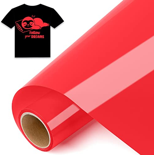 IModeur Plotterfolie Textil Rot – 30,5 x 244 cm Flexfolie Plotter Textil Rot für Silhouette Cameo, Kleidung, Mützen, Hosen, andere Stoffe