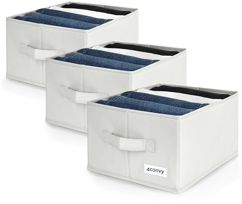 4CONVY Hosen Organizer Kleiderschrank - Schrank Organizer - Schubladen Organizer - Aufbewahrungsboxen mit 5 Fächern - faltbare Kleideraufbewahrungsbox - Kleiderschrank Organizer - 3 Stück