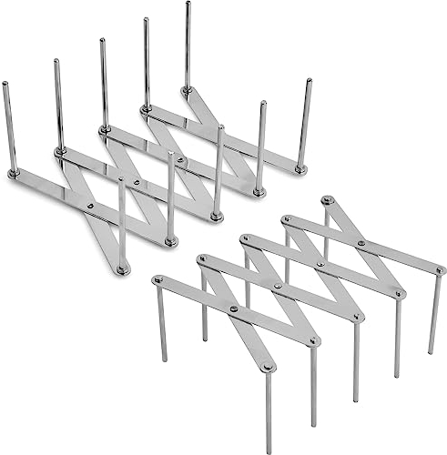 Naseom 2 Stücke Rippchenhalter Grillen Edelstahl Spareribs Halter, Deckelhalter Pot Lid Organizer Kitchen Einstellbare Länge, Topfdeckelhalter Schublade für die Zubereitung von Spareribs