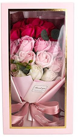 Pewell - Ramo de flores de jabón perfumado, jabón de baño perfumado flor de rosa | ramo de boda regalos madre padre con un ligero perfume para la celebración del aniversario del festival