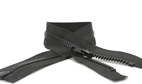 DOJA Barcelona | Teilbarer Reißverschluss Jacke | Pack 10 | 40cm | Nummer 5 | Schwarz | Reißverschlüsse pro Meter zum Nähen | Reißverschluß für Jacken, Hosen, Taschen, Jeans, Mäntel, Rucksäcke
