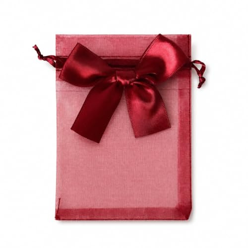 Yurosiay 30 Stück Organzasäckchen Bunt Organzabeutel Mit Satin Schleifen Organzasäckchen Mit Kordelzug Geschenksäckchen Organza Schmuckbeutel Organza Organzabeutel Hochzeit Rotwein 11×16cm