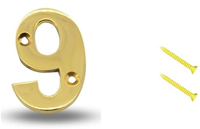SOLID METAL BRASS HOUSE NUMBERS, Front Door Home 0 1 2 3 4 5 6 7 8 19