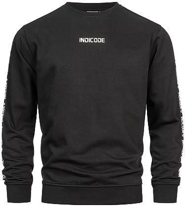 Indicode Herren INKorbin Sweatshirt Pullover mit RIPP-Bündchen und Rundhals | Klassischer Freizeitpullover aus weichem Baumwoll-Mix, Sweater, Sweatshirt, Basic Pullover, Rundhalspullover für Männer