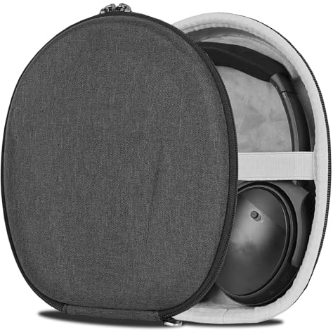 Geekria Shield Case Compatible with Grado SR325e, SR225x, SR125, SR80, SR60, PS2000e and More, Replacement Protective Hard Shell Travel Carrying Bag with Cable Storage (Grey)