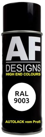 Alex Flittner Designs Spraydose RAL9003 SIGNALWEISS Spraydose glänzend | RAL Spraydose in 400 ml. Exaktes Farbergebniss nach RAL Norm. Leuchte Farben, Sehr schnelle Trockung und extrem lange