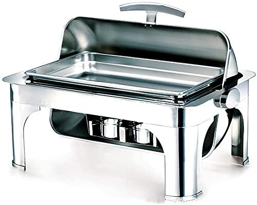 Chafer- und Buffet-Speisewärmer-Set mit 9-Liter-Edelstahl-Rolltop-Chafing-Dish, Wasserpfanne und Brennstoffhaltern für Hochzeitsfeiern