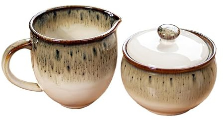 Milk & Sugar Set Gothic Reactive Glaze Ceramic Creamer Kitchen Serving Bowl Jug