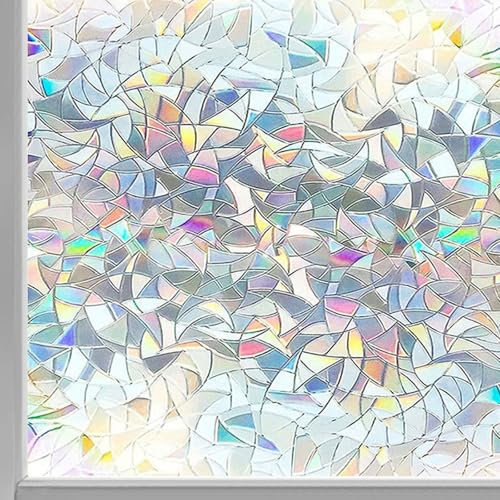 Sichtschutzfolie Fenster Fenster Folie Blickschutz 100 x 100 cm Sichtschutz Klebefolie Scheibenfolie Blickdicht Blickschutz, Sonnenschutz, Entfernbar, Statisch Haftend, für Zuhause, Halbmond