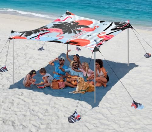 Rhino Valley Strandmuschel UV 50+ Windschutz, Rosa Flamingo