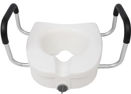 CHEOTIME Toilettensitzerhöhung mit verstellbaren, abnehmbaren, gepolsterten Armen und fester Verriegelung, hochbelastbarer Toilettensitzerhöhung für ältere Menschen mit