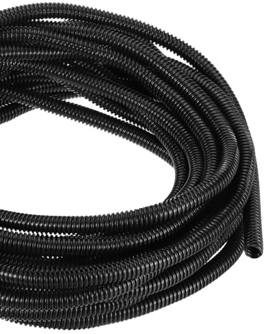 DMiotech 15m Wire Loom Split Tubing 12.7mm, Cord Protectors from Pet Flexible Conduit Cable Management for Office, Home, Garden, Black