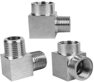 1 Stück Hochdruck-Kupplung 1/8 Zoll 1/4 Zoll 3/8 Zoll 1/2 Zoll 3/4 Zoll 1 Zoll weiblich männlich Winkelstück 90 Grad Edelstahl 304 Rohrverschraubung for Wasser und Gas(Male Male,1/2)