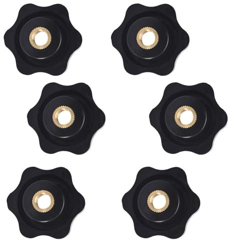 6 Stück Sterngriffmutter M8 - Sternschraube Rändelschraube Flügelschrauben M8 x 32 - Flügelmutter Innengewinde Klemmknopf für Werkzeugmaschinen, Mechanische Geräte