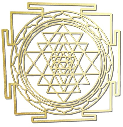 Cuadro de Mandalas en Relieve 3D - Elige entre Flor de Loto, Flor de la Vida, Cubo de Metatrón, Mandala Tradicional o Sri Yantra - Decoración Feng Shui - Geometria del Alma (Mandala Sri Yantra)