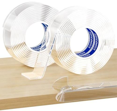 ZOMPAGO Kantenschutz Baby, selbstklebend, transparent, 2Rollen, 2m x 3cm | Eckenschutz Baby für Tisch, Möbel und Wände, weiches Acryl-Kantenschutzband gegen scharfe Kanten, 2 mm dick, rückstandsfrei