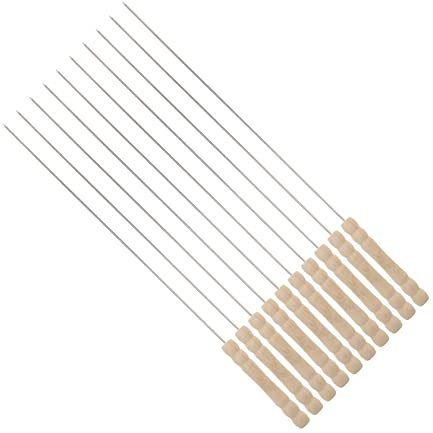 ROMISBABA 10pièces Brochettes Acier Inoxydable Pour Barbecue Pour Viande Crevettes Poulet Et Légumes Accessoire De Grill Et Réutilisable Pour Fêtes Et Camping