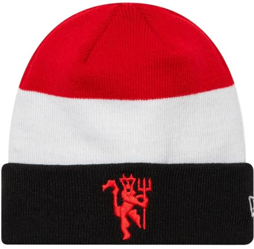 Manchester United FC New Era Flag Beanie - Black/Red/White - One Size