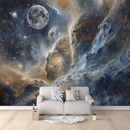 Fototapete 200 x 140 cm (B x H) Vlies Tapete Interstellar 3D Fototapeten, Modern Dekorationen für Wohnzimmer Schlafzimmer Kinderzimmer Weltraum Universum Sternenhimmel c-c-7801-b-a