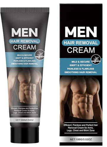 Enthaarungscreme für Körper Männer – 100 ml Rasierprodukt – Enthaarungscreme für Intimhaare, für Freund, Ehemann, Vater, Athleten, Bodybuilder, professionelle Schwimmer, geschäftige Brust, Rücken