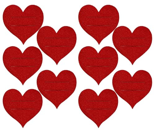 Utensilienhalter – 10 Stück Herz-Bestecktaschen – Filz-Besteckhalter | für Hochzeit, Geburtstag, Muttertag, Verlobung, Valentinstag