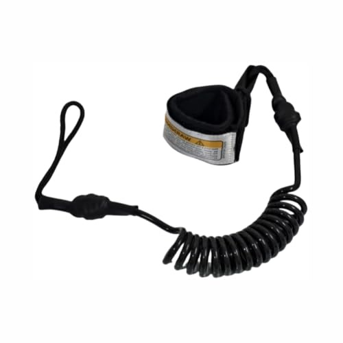 BE-TOOL Laisse de surf noire avec sangle de cheville en TPU pour planche à pagaie plate et libre
