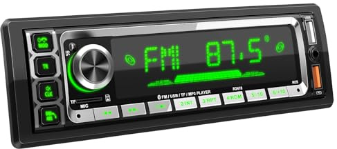 RDS Autoradio Bluetooth, Wistrue autoradio Bluetooth FM/AM 1 DIN per auto, supporto 2 USB/AUX/SD/TF/EQ/DSP,lettore MP3, compatibile con iOS e Android