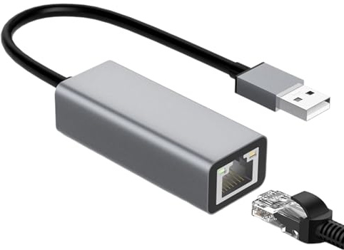 Adaptador USB Ethernet - Convertidor USB2.0 De Aluminio | Interfaz De Red | Cableada RJ45 | Controlador De 100Mbps Acceso Gratuito A Internet para Computadora Portátil, Computadora De Escritorio