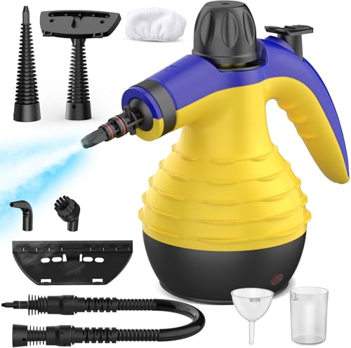 Handheld Steam Cleaner, 9 in 1 Portable Steam Cleaner with 1050W High Pressure & 110°C Heat for Multi-Surface Stain Removal, Cleaning Perfect for Carpet, Sofa, Floor, Bathroom, Window, Car