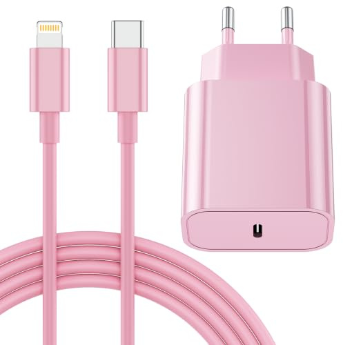 25W Cargador Carga Rapida for iPhone 14/14 Pro/14 Pro Max/14 Plus 13 12 11 SE XR X XS 8 7, USB C Carregador Enchufe Rapido Adaptador Charger Corriente con 2M Cable, Blanco